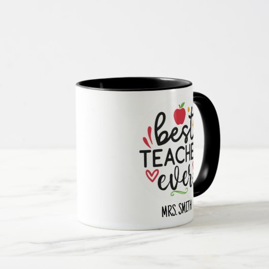 Mug Personalized Best Teacher Ever (Devant droit)