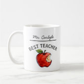 Mug Personalized BEST TEACHER Name Apple Gift (Gauche)