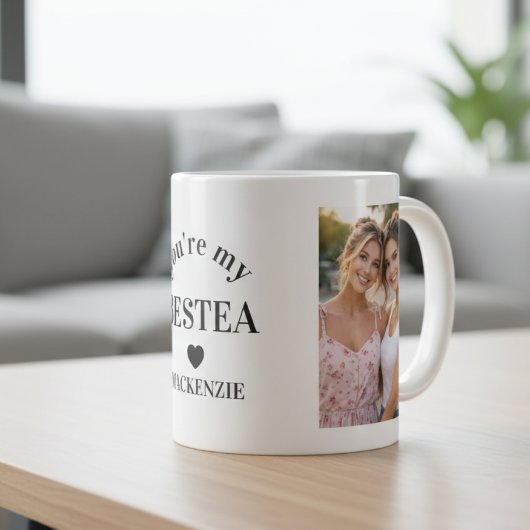 Mug Personalized Bestea (bestie + tea) text 2 photos
