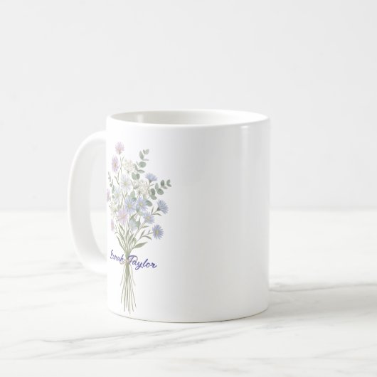 Mug Personalized Birth Flower Aster Custom (Devant gauche)