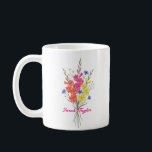 Mug Personalized Birth Flower Gladiolus Custom<br><div class="desc">Celebrate a special connection with our Watercolor Birth Flower Personalized Mug. Featuring a floral illustration that represents the unique beauty of their birth month, this mug blends artistic flair with everyday functionality. The soft, ethereal watercolor textures pop against the crisp ceramic, creating a piece that feels more like a work...</div>