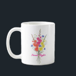 Mug Personalized Birth Flower Gladiolus Custom<br><div class="desc">Celebrate a special connection with our Watercolor Birth Flower Personalized Mug. Featuring a floral illustration that represents the unique beauty of their birth month, this mug blends artistic flair with everyday functionality. The soft, ethereal watercolor textures pop against the crisp ceramic, creating a piece that feels more like a work...</div>