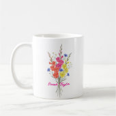 Mug Personalized Birth Flower Gladiolus Custom (Gauche)