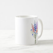 Mug Personalized Birth Flower Larkspur Custom (Devant droit)