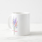 Mug Personalized Birth Flower Larkspur Custom (Devant gauche)