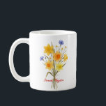 Mug Personalized Birth Flower Narcissus Custom<br><div class="desc">Celebrate a special connection with our Watercolor Birth Flower Personalized Mug. Featuring a floral illustration that represents the unique beauty of their birth month, this mug blends artistic flair with everyday functionality. The soft, ethereal watercolor textures pop against the crisp ceramic, creating a piece that feels more like a work...</div>
