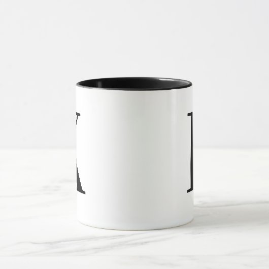 Mug Personalized Black Monogram Letter K (Centre)