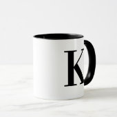 Mug Personalized Black Monogram Letter K (Devant droit)