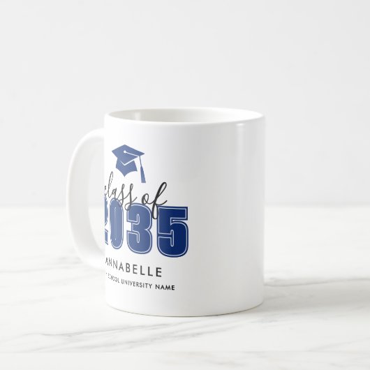 Mug Personalized Blue Graduation (Devant gauche)