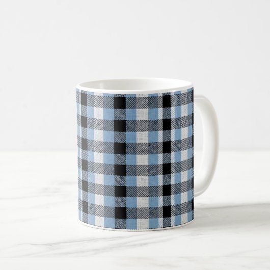 Mug Personalized Blue Plaid Panda (Devant droit)