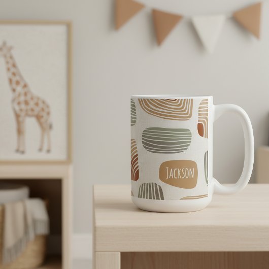 Mug Personalized Boho Earth Tones Abstract ID1273