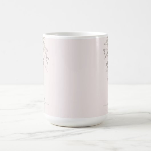 Mug Personalized Botanical Watercolor Monogram Pink (Centre)