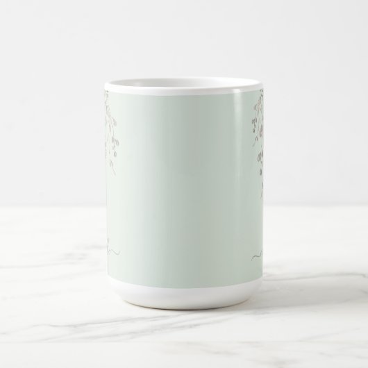Mug Personalized Botanical Watercolor Monogram Sage (Centre)