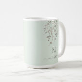 Mug Personalized Botanical Watercolor Monogram Sage (Devant droit)