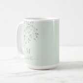 Mug Personalized Botanical Watercolor Monogram Sage (Devant gauche)