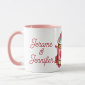 Mug Personalized Bride & Groom Names Newlyweds Elegant (Gauche)