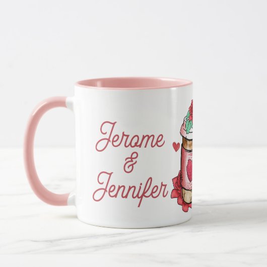 Mug Personalized Bride & Groom Names Newlyweds Elegant (Gauche)