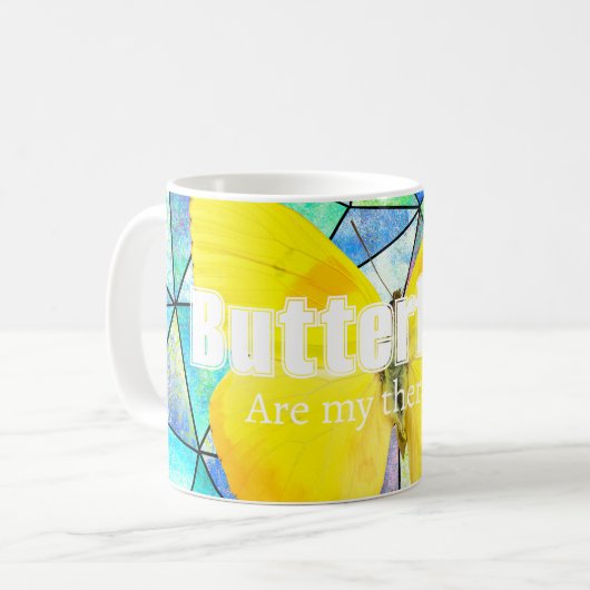Mug Personalized Butterflies are my theraphy Summer (Devant gauche)