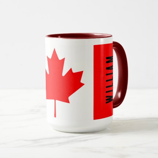 Mug Personalized Canada Flag | Custom Name Canada Day (Devant droit)