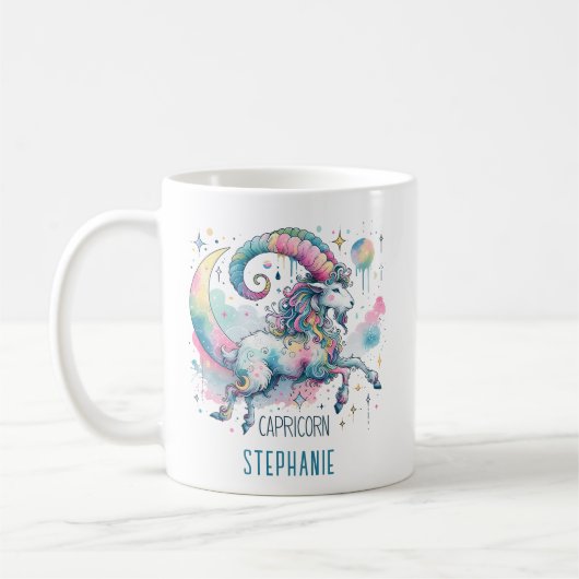 Mug Personalized Capricorn Zodiac Goat Astrology (Gauche)