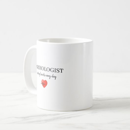 Mug Personalized Cardiologist Saving Hearts Every Day  (Devant gauche)