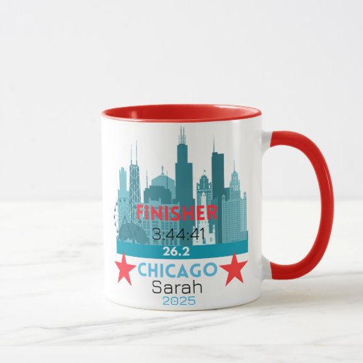 Mug Personalized Chicago Marathon 2025 Gift For Runner (Droite)