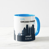 Mug Personalized Chicago Marathon Gift For Marathoner (Devant droit)