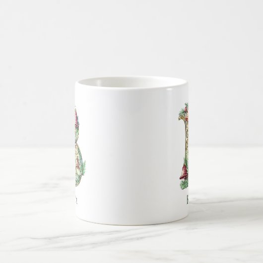 Mug Personalized Christmas B Initial Monogram (Centre)