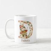 Mug Personalized Christmas D Initial Monogram (Gauche)