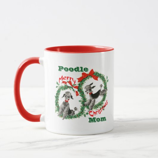 Mug Personalized Christmas Gift for Poodle Dog Owner (Gauche)