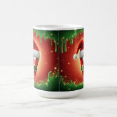 Mug Personalized Christmas Monogram V with Santa Hat (Centre)