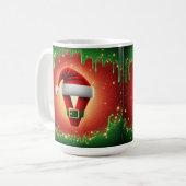 Mug Personalized Christmas Monogram V with Santa Hat (Devant gauche)