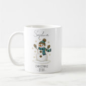 Mug Personalized Christmas Snowman Christmas Winter (Gauche)