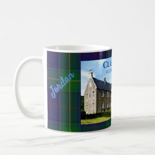 Mug Personalized Clan Boyle's Kelburn Castle & Tartan (Gauche)