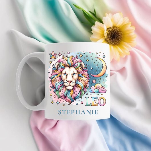 Mug Personalized Colorful Leo Zodiac Astrology Lion