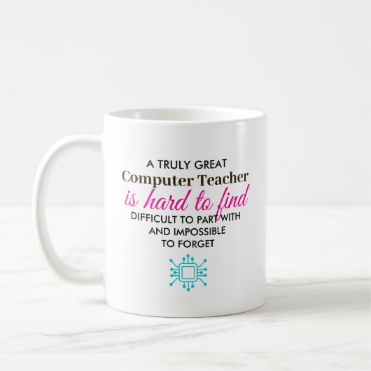 Mug Personalized Computer Teacher Appreciation Gift (Gauche)