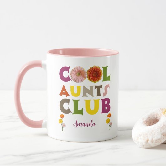 Mug Personalized Cool Aunts Club Coffee (Avec donut)