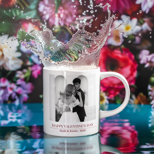 Mug Personalized Couple Names & Year - Elegant Photo