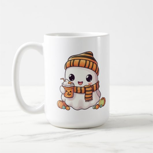 Mug Personalized Cozy Ghost and Pumpkin Spice Autumn M (Gauche)