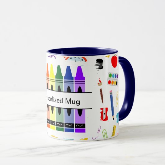 Mug Personalized Crayon Back To School (Devant droit)