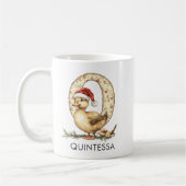 Mug Personalized Cute Baby Duck in Santa Hat Letter Q (Gauche)