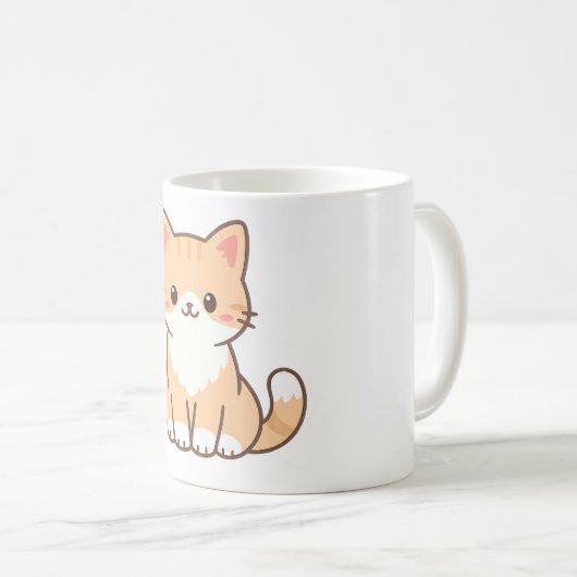Mug Personalized Cute Cat Gift – Custom Pet Name Minim (Devant droit)