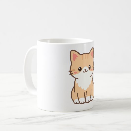 Mug Personalized Cute Cat Gift – Custom Pet Name Minim (Devant gauche)
