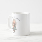 Mug Personalized Cute Christmas Fairy Girl and Teddy   (Devant gauche)