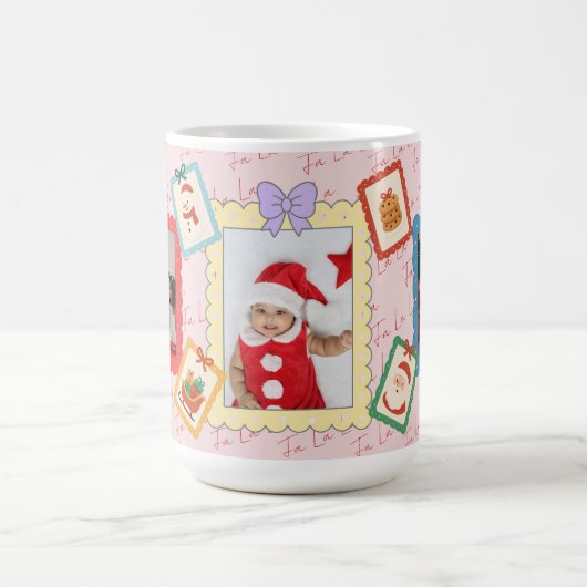 Mug Personalized Cute Christmas Photo Collage (Centre)