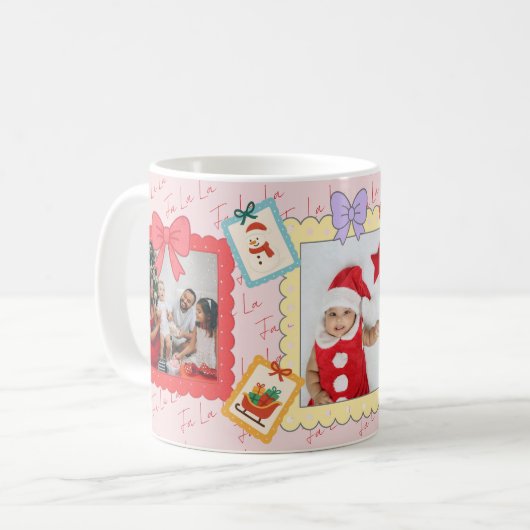 Mug Personalized Cute Christmas Photo Collage (Devant gauche)