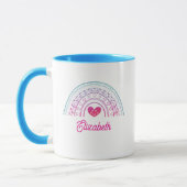 Mug Personalized Cute Colorful Boho Rainbow (Gauche)