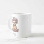 Mug Personalized Cute Floral Sloth with Flower Crown   (Devant gauche)