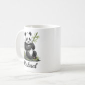 Mug Personalized Cute Panda Bear With Greenery Bamboo (Devant gauche)