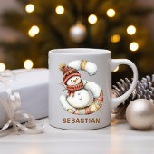 Mug Personalized Cute Snowman Monogram S Christmas